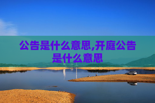 公告是什么意思,开庭公告是什么意思